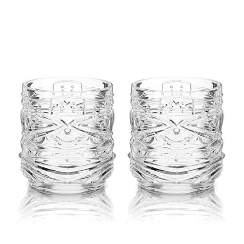 Viski - Pacific™ Stackable Crystal Tiki Cocktail Glasses - Set of 2