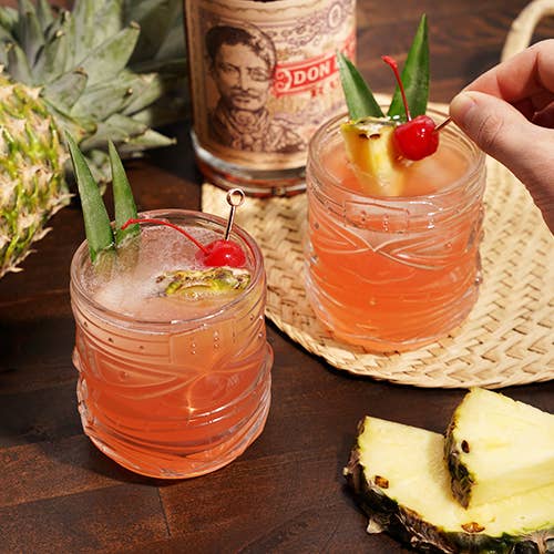Viski - Pacific™ Stackable Crystal Tiki Cocktail Glasses - Set of 2