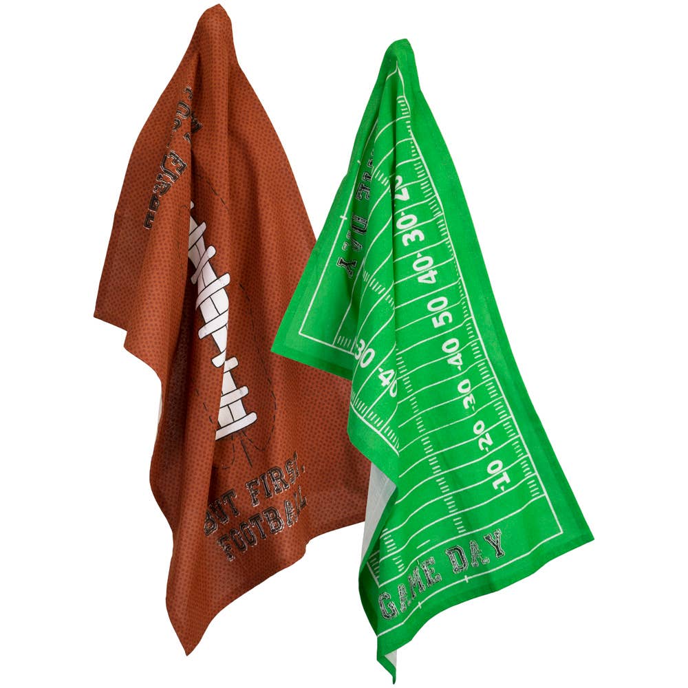Boston International - Football Fever Tea Towels Set Of 2 Fall