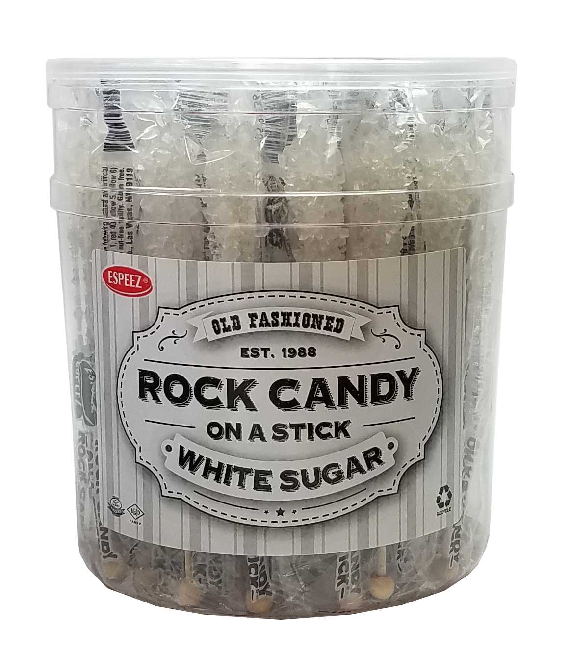 Candy Barn Express - Rock Candy On A Stick - White Sugar - 36 Ct. Tub