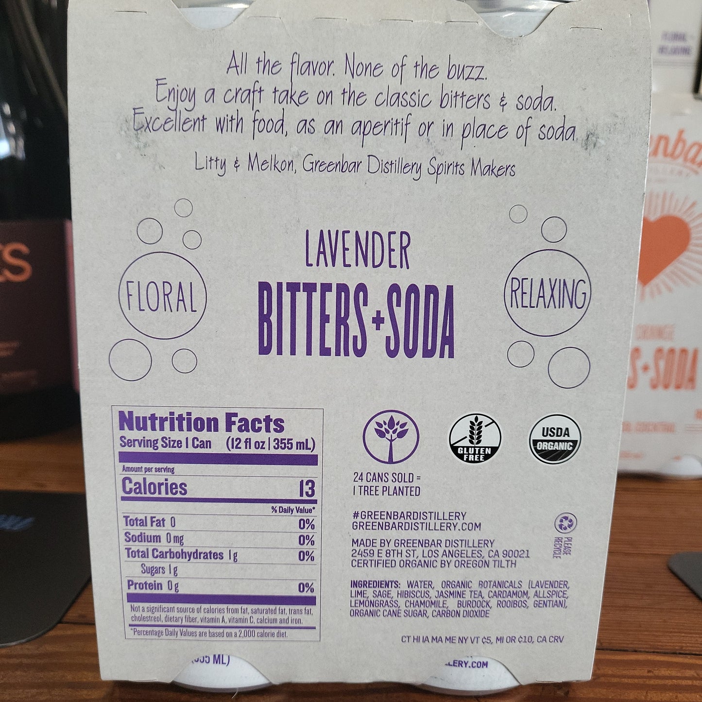 Greenbar Lavender Bitters + Soda