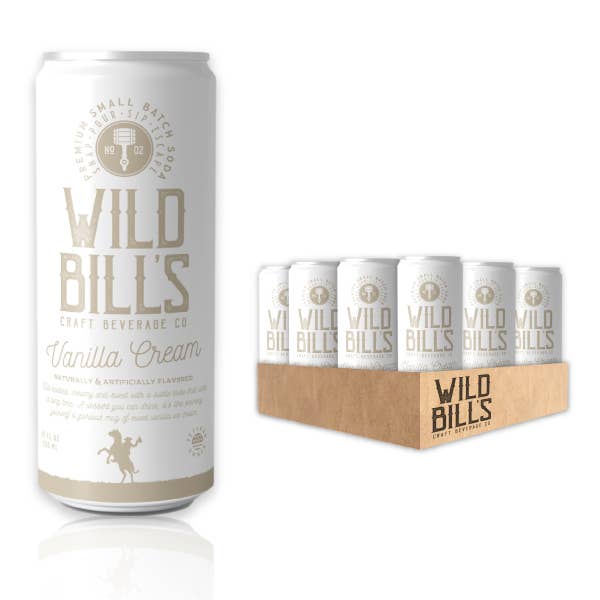 Wild Bill’s Craft Beverage Co. - Vanilla Cream - Premium Cane Sugar Soda, Can