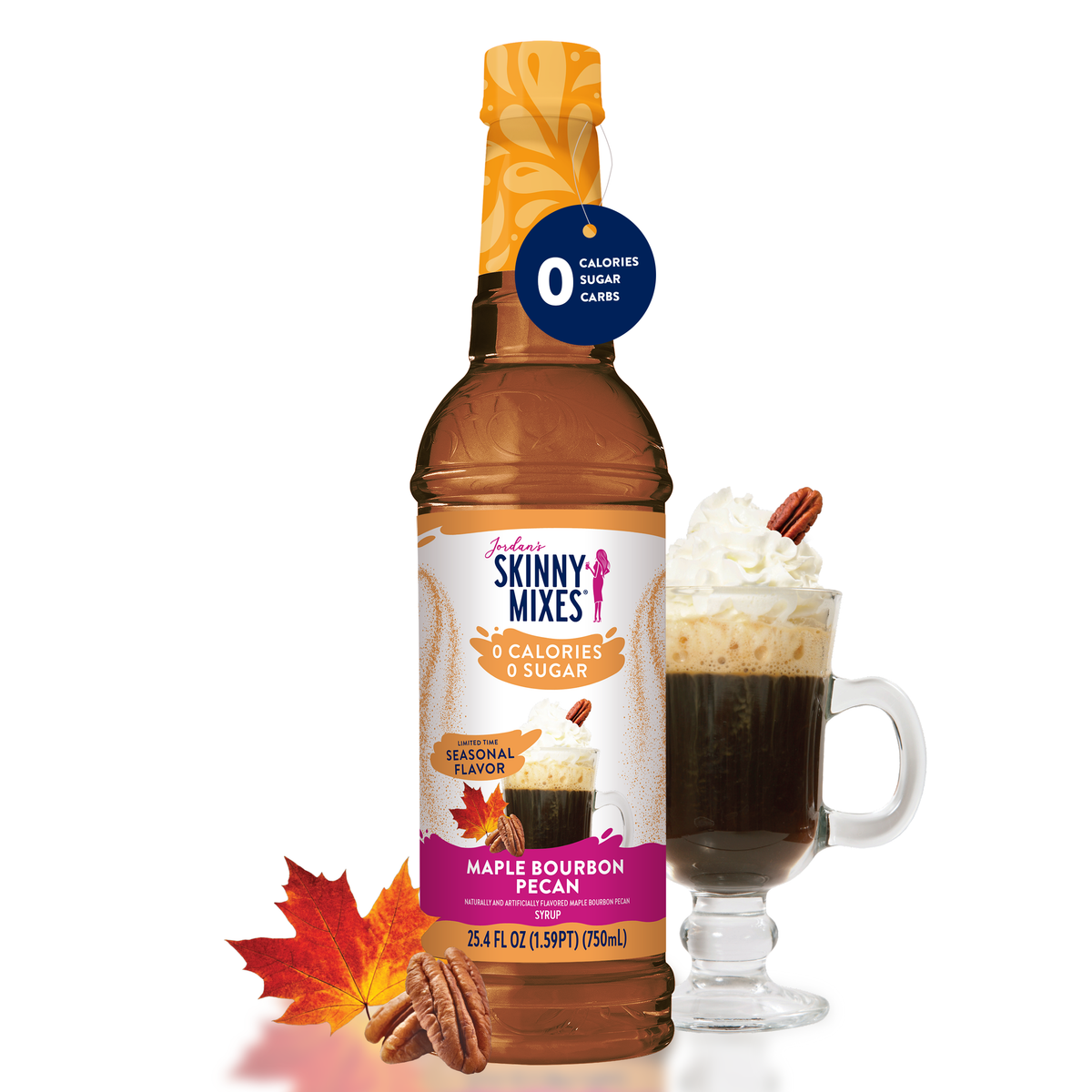 Jordan's Skinny Mixes - Sugar Free Maple Bourbon Pecan Syrup