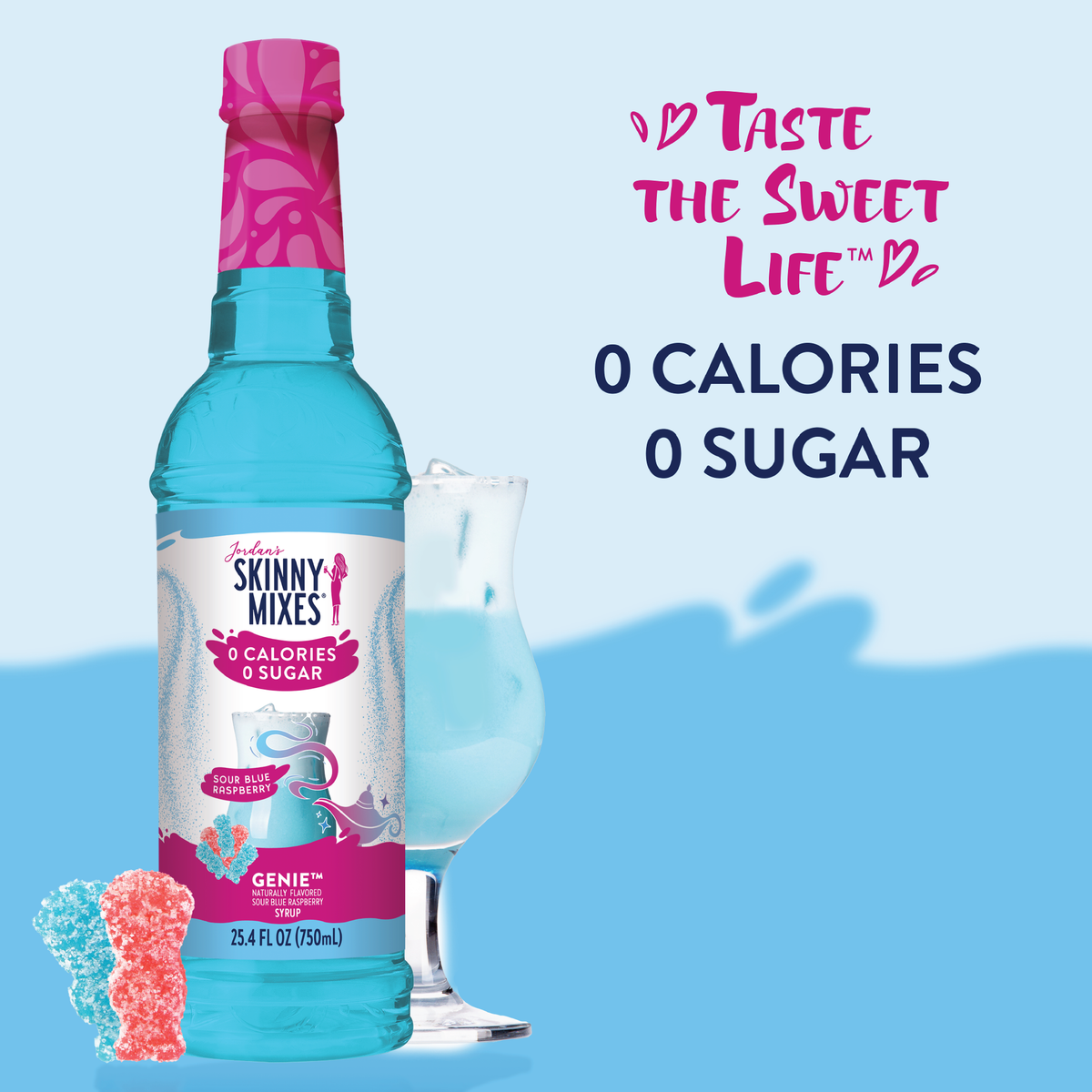 Jordan's Skinny Mixes - Sugar Free Genie™ Syrup -  Sugar Free Sour Blue Raspberry Syrup