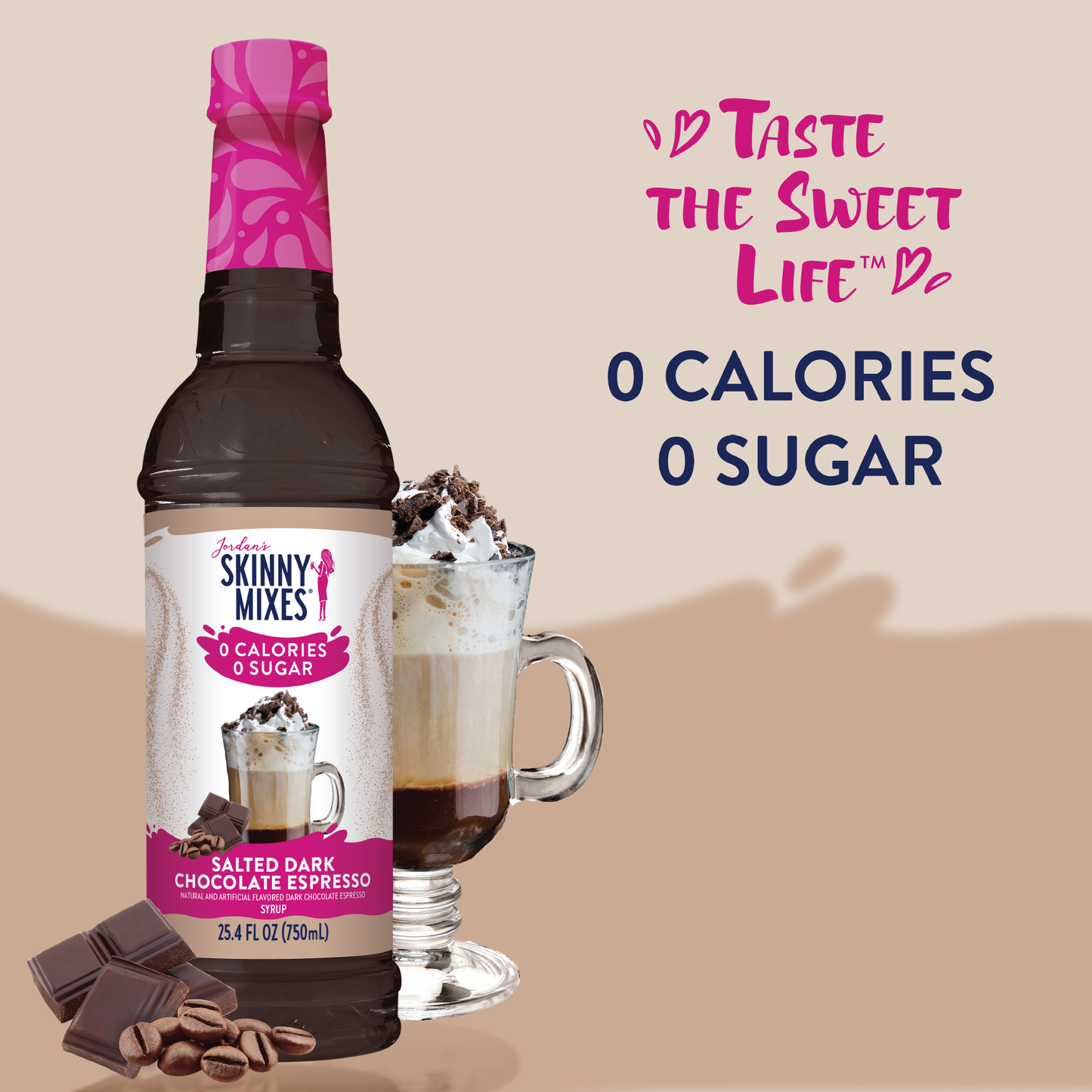 Jordan's Skinny Mixes - Sugar Free Salted Dark Chocolate Espresso Syrup