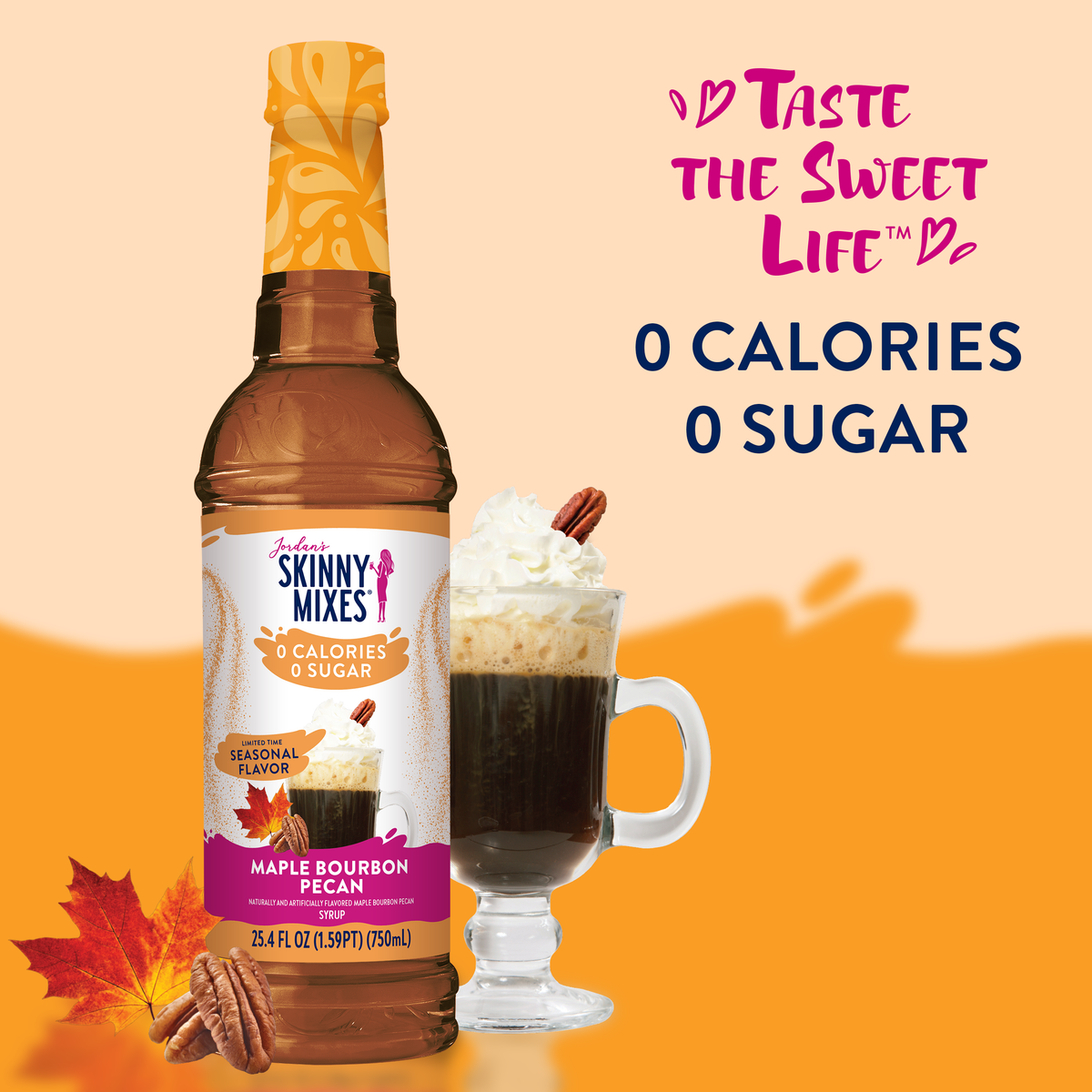 Jordan's Skinny Mixes - Sugar Free Maple Bourbon Pecan Syrup