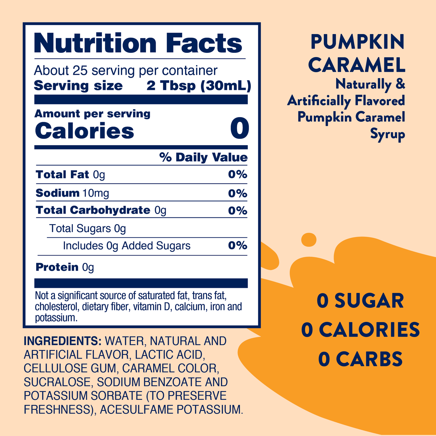 Jordan's Skinny Mixes - Sugar Free Pumpkin Caramel Syrup