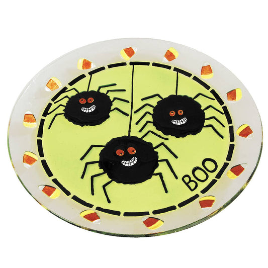 C&F Home -  Halloween Spider Fused Glass Platter