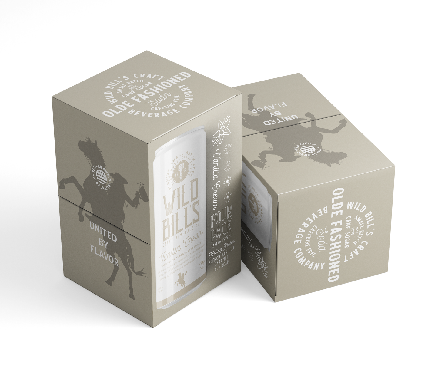 Wild Bill’s Craft Beverage Co. - Vanilla Cream - Premium Cane Sugar Soda, 4-Pack, Cans