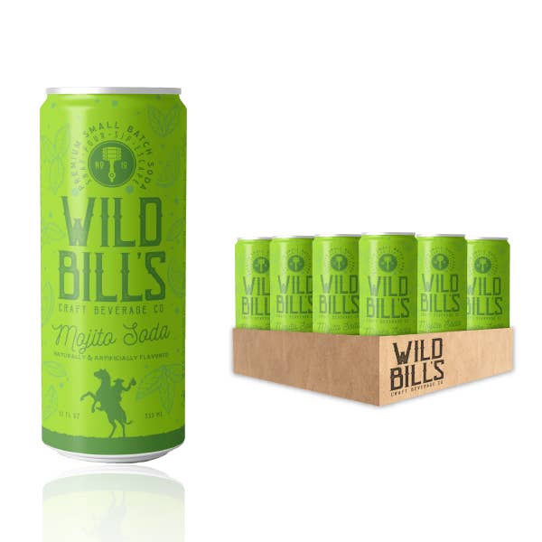 Wild Bill’s Craft Beverage Co. - Mojito Mocktail - Premium Cane Sugar Soda