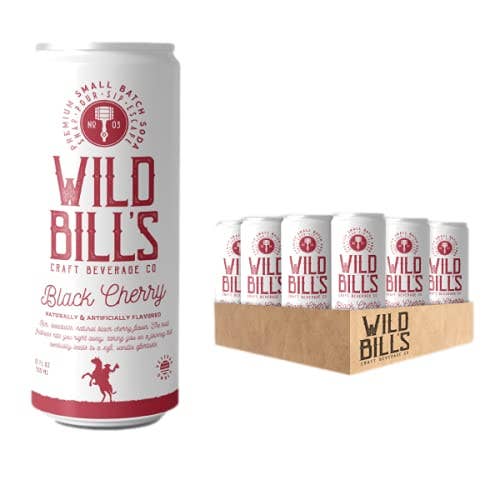 Wild Bill’s Craft Beverage Co. - Black Cherry - Premium Cane Sugar Soda, Can