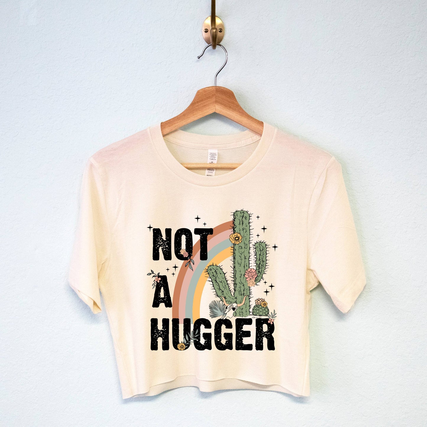 Nobullwoman Apparel - Not a Hugger Cactus Crop Top Shirt for Women
