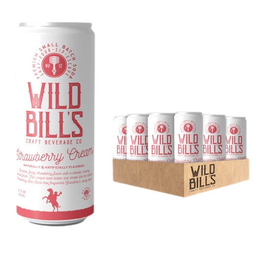 Wild Bill’s Craft Beverage Co. - Strawberry Cream  - Premium Cane Sugar Soda, Can