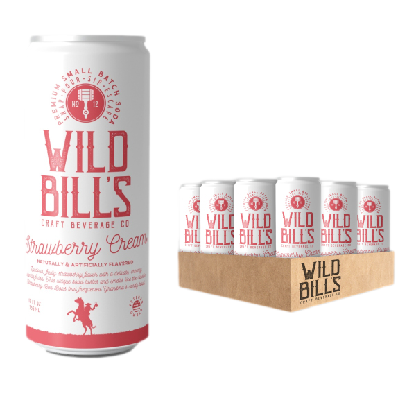 Wild Bill’s Craft Beverage Co. - Strawberry Cream  - Premium Cane Sugar Soda, Can