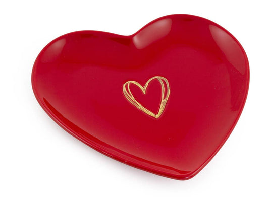 Boston International - Red Heart Ceramic Plate Valentines