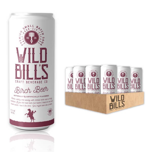 Wild Bill’s Craft Beverage Co. - Birch Beer - Premium Cane Sugar Soda, Cans