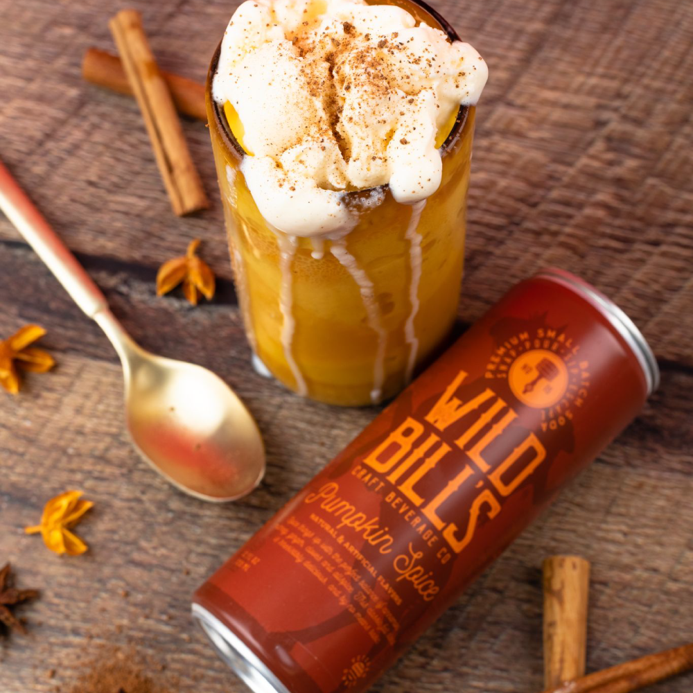 Wild Bill’s Craft Beverage Co. - Pumpkin Spice - Premium Cane Sugar Soda, 12 Pack, Cans