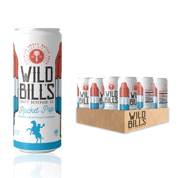 Wild Bill’s Craft Beverage Co. - Rocket Pop - Premium Cane Sugar Soda,  Can