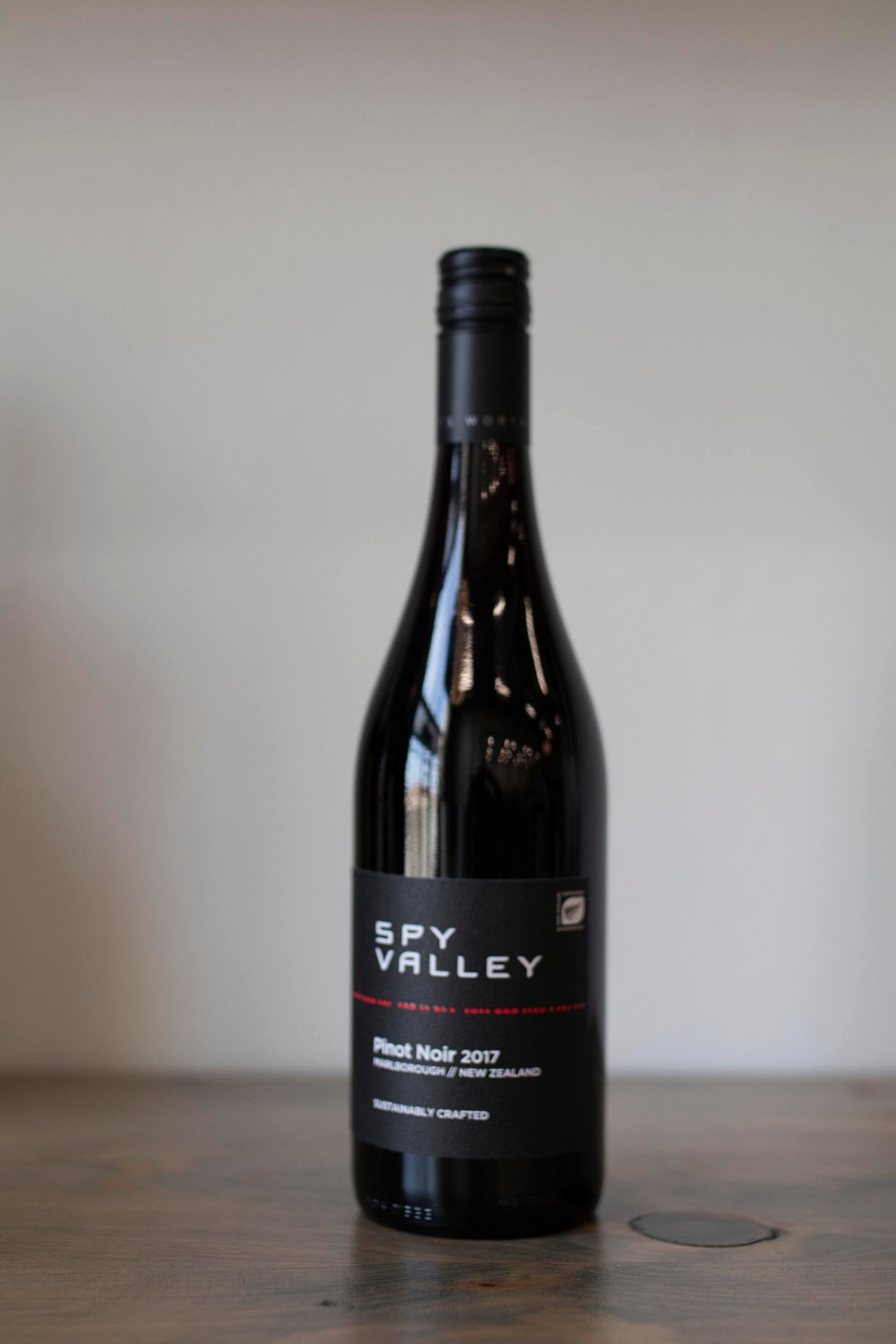 Bottle of Spy valley Pinot noir found at Vine & Board in 3809 NW 166th St Suite 1, Edmond, OK 73012